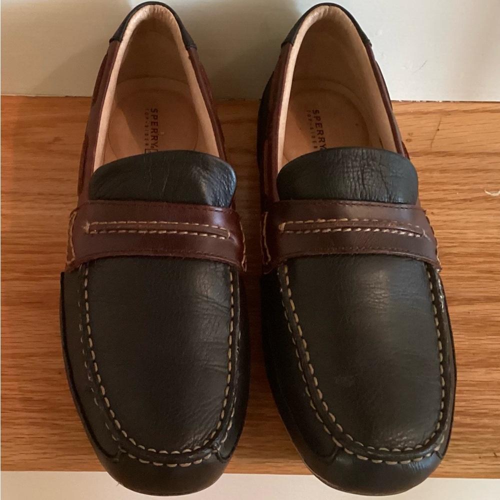 Sperry Brown and Black Top-sider Slip On Loafers with Timeless Design